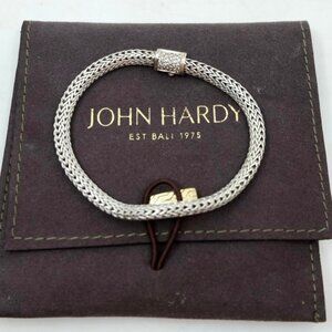 JOHN HARDY~CLASSIC CHAIN BRACELET~DIAMOND STERLING SILVER 18K YELLOW GOLD
